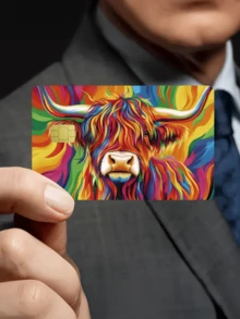 1pc Highland Cow Official Credit Card Sticker Privacy Protection Card Skin, Cute Cow Birthday Gift PVC Material Anti-Fingerprint Anti-Scratch Wear-Resistant Card Cover, Card Protector, Suitable For Men, Women, Couples, Small Chip Card, Bank Card Decoration Sticker, Credit Card, Transportation Card, Student Campus Card Personalized DIY - Type a - View 17