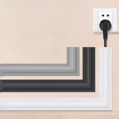 1Roll 3meters/118.11inch Self‑Adhesive Floor Cord Cover, Flexible Cable Concealer Duct Protector, Cable Management Strip For Home, Office & Surface Floor Use