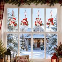 4pcs Adult Christmas Wreath DIY Diamond Painting Pendant Decoration Set, Acrylic Diamond Painting Board Set (Snowman) - 4pcs - View 4