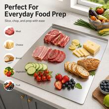 1pc Luxury 304 Stainless Steel Cutting Board, Durable And Mold-Resistant, Essential Kitchen Tool For Home Cooks And Cooking Enthusiasts, Suitable For Cutting Meat, Cheese, Bread, Vegetables And Fruits, Home Gift - Gold - View 3