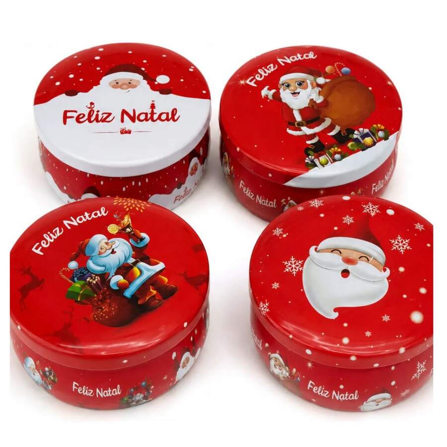 Kit 12 Latas Natalinas Para Velas Aromáticas E Lembrancinhas - sortidas - Visão 1
