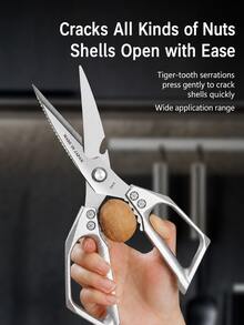 3PCS Heavy Duty Kitchen Scissors, 9in Large Multipurpose Poultry Shears With Serrated Metal Blades & Comfortable Grip, Bone Cutting Kitchen Shears For Chicken, Meat, Poultry, Vegetables & Food Prep - Multicolor - View 7