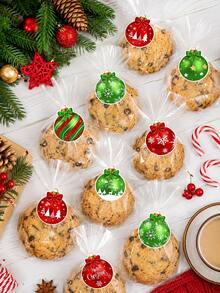500PCS Christmas Decorative Stickers, Red & Green Holiday Ornament Labels, Assorted Snowflake, Reindeer, Christmas Tree Gift Sealing Stickers, Self-Adhesive Stickers, Suitable For Gift Wrapping, Envelopes, Cookies, Mugs, Christmas Party And Holiday Decoration - Christmas Ornament - View 2