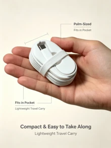 Premium Wear-Resistant Braided A P P L E Watch Charger Cable Winder, Compact Anti-Tangle Cord Organizer, Portable Travel Essential Watch Charging Cable Storage Holder, Durable Cable Management Accessory Compatible With Apple Watch Series - White - View 3
