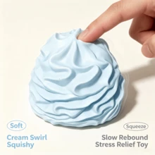 Realistic Cream Cake Squishy Crystal Soft Rubber Slow Rebound, High Transparency Dense Texture Stress Relief Toy, INS Style Desktop Decor Creative Birthday Gift - Multicolor - View 8