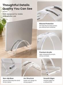 Vertical Laptop Stand, Laptop Holder For Desk, Space Saving Upright Notebook Stand, Desktop Laptop Dock, Vertical Computer Holder For Home Office Workstation, Students, Remote Workers, Office Users - View 7