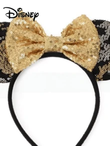 Disney 1pc Minnie Ears Headband - Sparkle Black Gold Sequin Camouflage Bow Cute Hair Accessories - Multicolor - View 6