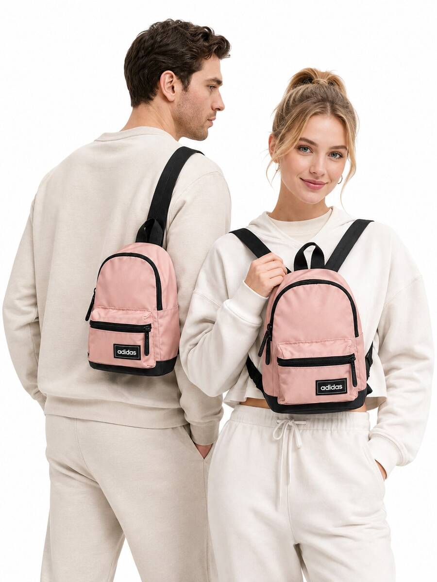 Adidas Men's And Women's Leisure Travel Sports Mini Backpack 9*15*22cm - Pink - View 1