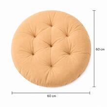 Luxury Tufted Round Seat Pad – Ergonomic & Comfortable Floor Cushion For Indoor & Outdoor Relaxation - Apricot - View 9