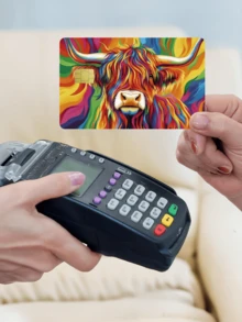 1pc Highland Cow Official Credit Card Sticker Privacy Protection Card Skin, Cute Cow Birthday Gift PVC Material Anti-Fingerprint Anti-Scratch Wear-Resistant Card Cover, Card Protector, Suitable For Men, Women, Couples, Small Chip Card, Bank Card Decoration Sticker, Credit Card, Transportation Card, Student Campus Card Personalized DIY - Type a - View 18