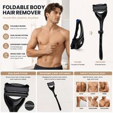 1 Set Of Unisex Manual Body Hair Trimmers With 2/3-Blade Designs; 4/8 Replacement Blade Heads Must Be Purchased Separately; Back Hair Removal Tool; Multifunctional Body Hair Trimmer Suitable For The Back, Chest, Arms, Legs, Underarms, And Shoulders - Upgraded Version - View 5