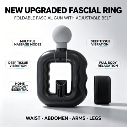 Anillo fascial multifuncional mejorado para todo el cuerpo, pistola fascial plegable, vibración de tejido profundo, masajeador fascial eléctrico ergonómico, múltiples velocidades y modos de masaje, Fascia Blaster para relajación muscular - Regalos de Navidad y Año Nuevo