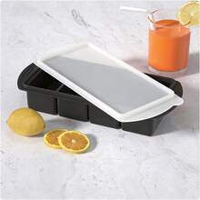 1 Silicone Food Storage Container With Lid, 2/4/6 Cup Broth Storage Container, Ice Cube Tray, For Freezing Soup, Sauces, Broth, And Leftovers, Easy Release, Convenient Meal Prep Container - Black - View 13