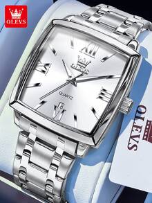 OLEVS 2969 Men Watch Business Original Brand Waterproof Luminous Quartz Watch Large Dial Automatic Date Square Watch - One Size - View 17
