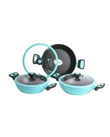samary cuisine Ceramic Rice Cooker Set - FOODE 6-Piece Premium Non-Stick Rice Cooker Set With Glass Lids | Ceramic-Coated Rice Cooker Set | Compatible With Gas, Electric, And Induction Hobs | Healthy Cooking And Easy Cleaning | Elegant Copper Color - View 8