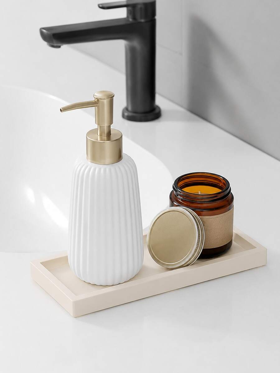 1/2 Pieces Vanity & Bathroom Tray – Silicone Countertop Organizer Tray; Waterproof Tray For Toilet Tanks, Perfume, Soap, Keys, And Bath Accessories; Non-Slip Tray For Kitchen And Bathroom Use - View 1