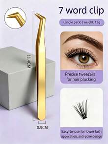 Professional Gold Stainless Steel Eyelash Extension Tweezers, Mirror Polished Gold Handle, Ultra-Precise, Lightweight, Durable And Odorless, Multi-Purpose Salon-Grade Beauty Tool, Suitable For Eyelash Extension Operations - Multicolor - View 12