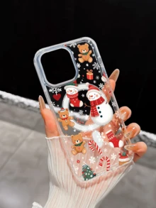1pc Christmas Snowflake Snowman Christmas Sock Element TPU Magnetic Phone Case Compatible With Apple 18 Pro Max/18 Pro/17 Pro Max/11/12/13/14/15/16/13 Pro Max/14 Plus/15 Pro/12 Pro/11 Pro Max/16/16 Pro/16 Plus/16 Pro Max And Other Models, Unisex Protective Cover - Clear - View 1