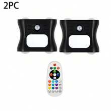 16 Color Smart Sensor RGB Wall Light Night Light, Magnetic Installation, Remote Control, USB Rechargeable, Suitable For Bedroom, Living Room, Game Room, Holiday Party Light, 4-Head RGB Wall Sconce, Great Choice For Gift And Room Decoration - RGB - View 11