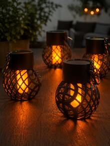 POSE UP 4/8pcs Solar Flame Lights, Hanging Or Standing Outdoor Lights With Realistic Flickering Flame Effect, Easy Install Solar Waterproof Landscape Decor, Suitable For Balcony, Patio, Porch, Garden, Yard, Backyard, Party And Halloween - Multicolor - View 10