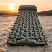 1pc Double/Single Inflatable Outdoor Camping Sleeping Pad, Built-In Pillow And Air Pump, Ultra-Lightweight Portable Waterproof Inflatable Sleeping Pad, Built-In Air Pump Outdoor Camping Sleeping Pad - Multicolor - View 7