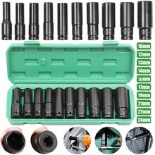 10pcs Metric Deep Hole Impact Socket Set, High Hardness Rust-Resistant Long Sockets, Heavy Duty Automotive Repair Socket Set With Storage Case - Socket Wrench - View 2