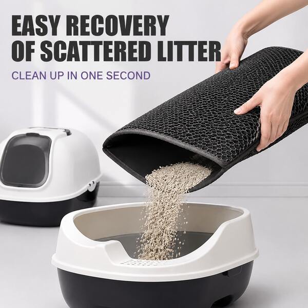 Double Layer Cat Litter Mat, Pet Waste Catcher Mat, Non-Slip Honeycomb Cat Litter Mat, Cat Litter Box Mat, Cat Toilet Mat, Cat Waste Mat, Collection Mat, Easy To Clean And Durable, Stain-Resistant And Leak-Proof, Washable And Quick-Drying