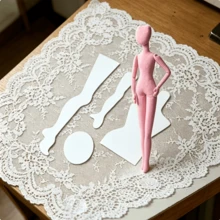 4pcs Beautiful Long Leg Girl Sewing Template DIY Girl Sewing Pattern Patchwork Template Reusable Transparent PET Template Suitable For Patchwork DIY, Patchwork Pattern Drawing And Craft, Home Decor, Cutting Tool And Cutting Template For Craft Enthusiasts - 4 Pieces - View 3
