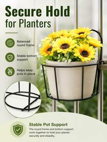 3/5pcs Fashionable Round Metal Hanging Planters - Perfect For Balcony, Garden And Indoor Decoration; You Can Plant Succulents And Various Green Plants In These Hanging Planters, Planter Diameter Is 6.2 Inches. - B - View 7