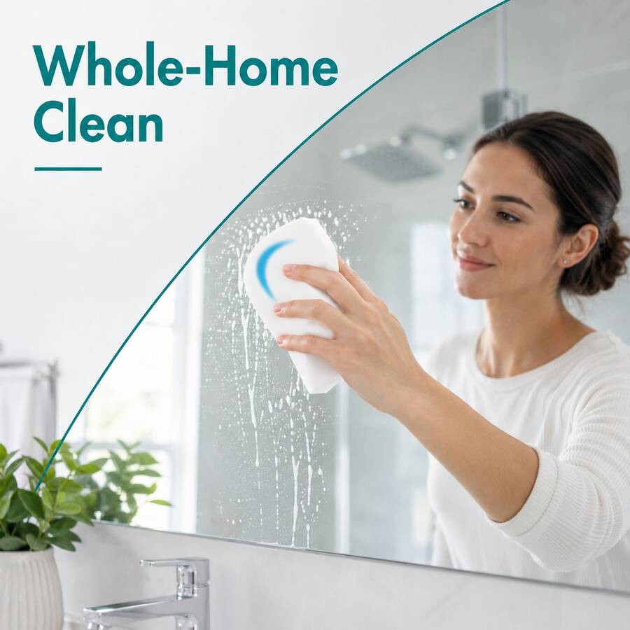 High-Density Household Cleaning Sponge, Flexible Durable White Foam Scrubber For Kitchen Grease, Bathroom, Sink, Tiles, Glass, Cookware, Countertops & Sneakers, Strong Stain Removal, Multi-Surface Cleaning Tool For Home - New Cleaning Cloth - View 1