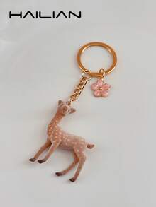 HAILIAN Mini Cute Deer Bag Charm, Available In Two Styles - Sika Deer And Moose - Suitable As Bag Charm For College Students And Elementary Students, Car Keychain, Birthday Gift, Halloween Costume Accessory - Khaki - View 8