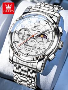 OLEVS 2983 Men Watch Original Moon Phase Quartz Watch Waterproof Luminous Date Watches For Man Gifts Casual Fashion Relo - One Size - View 11