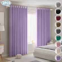 HOGAR YUME 2 Panele Cortinas Opacas 280*230 cm con Aislamiento Térmico y Forro Recubierto con Ojales,Cortinas para Ventana para Sala,Dormitorio,Recámara,Hogar,Decoración del Hogar, Decoración de la Habitación,Regreso a la Escuela,Útiles Escolares,Decoración de Dormitorio,Decoración Universitaria-Violeta Claro - Púrpura malva - Ver 1