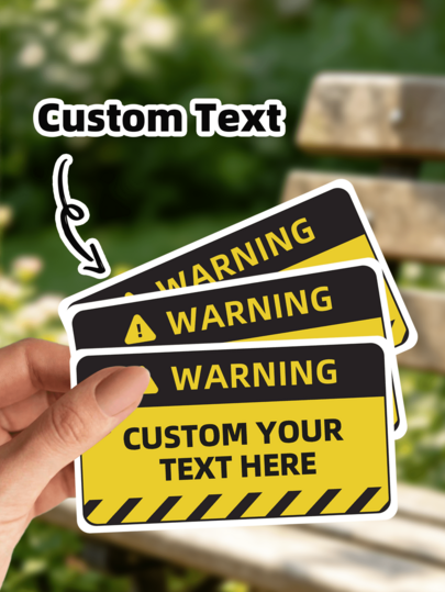 1/24/40/120 Customized Warning Stickers, Personalized Text And Image PVC Waterproof Decals, Multi-Size Self-Adhesive Safety Danger Warning Labels, Suitable For Equipment, Warehouse, Transportation Packaging And Home Safety Reminder Signs, Suitable For Factory, School, Office, Warehouse, Home And Other Scenes, Suitable As Gifts For Father, Mother, Colleagues, Workers. Suitable For New Year, Halloween, Christmas.