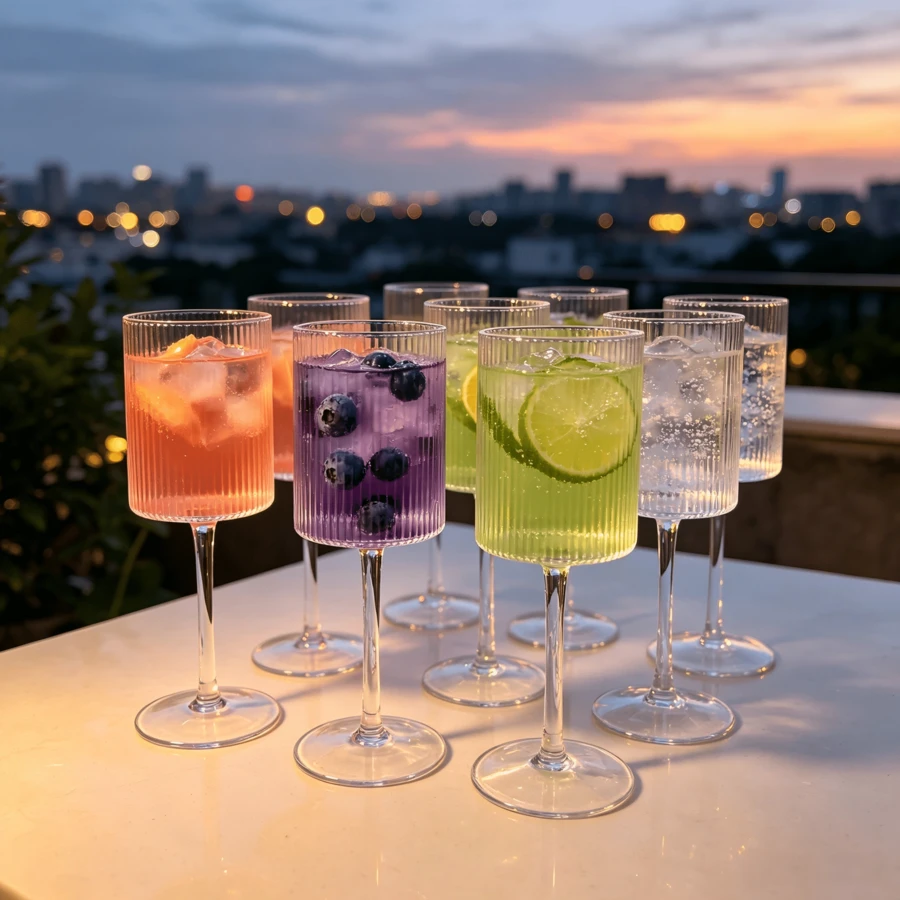 1/6/12pcs Reusable Acrylic Striped Stemware, Dishwasher , Suitable For Parties And Holidays (Halloween, Christmas, Easter, Thanksgiving) - View 1