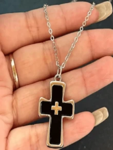 4pcs Cool Gothic Style Alloy Oil Drop Cross Spider Heart Pendant Necklace Suitable For Women Street Party Wear - Multicolor - View 9