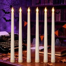3/6pcs LED Flameless Candles, Long Stick Electronic Candles With Realistic Flickering Flame, Battery Operated, Indoor Decorative Lighting For Weddings, Holidays & Birthdays,Halloween Spooky String Light, Garden Yard Holiday Party Decoration - Long-handled Electronic Candle - View 9