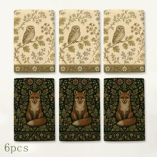 2/4/6/8pcs Vintage Forest Animal Kitchen Towels, Deer, Rabbit, Fox, Owl, Squirrel, Hedgehog, Bird And Moth Floral Napkins, Suitable For Cooking, Cleaning And Country Farmhouse Kitchen Decor - Multicolor - View 14