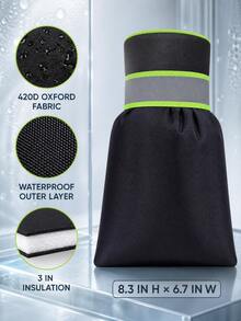 1 Outdoor Faucet Covers For Winter - Pro 6.7" W X 8.3" H Outdoor Water Faucet Cover Socks For Winter Freeze Protection Pipe Insulation Reusable Waterproof Insulated Spigot Backflow Cover,Black - Multicolor - View 3