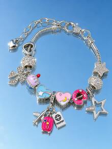 1 Luxurious And Fashionable Airplane, Luggage Multi-Element Bracelet, Adjustable For Women, A Special Gift For Women Traveling - Multicolor - View 1
