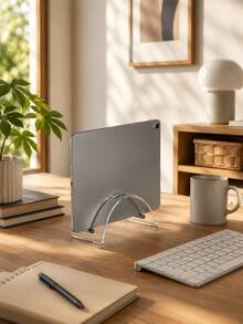 Vertical Laptop Stand, Laptop Holder For Desk, Space Saving Upright Notebook Stand, Desktop Laptop Dock, Vertical Computer Holder For Home Office Workstation, Students, Remote Workers, Office Users - View 3