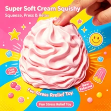 Realistic Cream Cake Squishy Crystal Soft Rubber Slow Rebound, High Transparency Dense Texture Stress Relief Toy, INS Style Desktop Decor Creative Birthday Gift - Multicolor - View 2