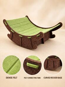 1pc Felt Cat Scratching Board, Rocking Design, 2-In-1 Curved Cat Scratching Resting Chair, Suitable For Indoor Cats And Kittens - one-size - View 7
