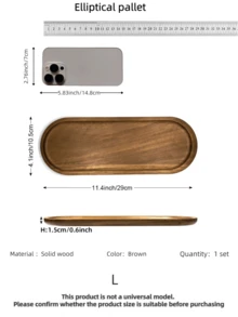 1/2pcs Oval/Rectangular Acorn Wood Tray, Wooden Display Tray For Cosmetics, Perfume, Bathroom, Tableware, Cake, Kitchen, Birthday Display Stand, Suitable For Holiday, Beach, Bedroom And More - Multiple Specifications - View 14