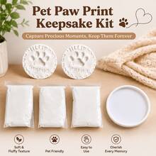 4pcs Blue Soft Clay DIY Pet Owner Keepsake Cat Dog Paw Print - 4 Pieces - View 9
