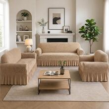 Sofa Slipcovers - Beige - View 1