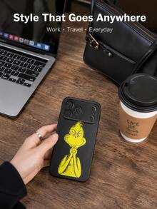 The Grinch The Grinch بطانية هاتف عيد الميلاد، متوافق مع سلسلة آيفون 11/12/13/14/15/16/17، بما في ذلك موديلات ميني، بلس، إير، برو وبرو ماكس، بطانية واقي من مادة TPU ناعمة مطفية سوداء مقاومة للصدمات، مع نمط أخضر، مقاوم للخدش، مقاوم للبصمات، حماية مرفوعة للكاميرا - متعدد الألوان - مشاهدة 5
