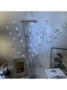 1pc Lighting White Birch Tree Branch Decorative Lamp,Battery-Powered,Suitable For Indoor Christmas,Romantic Weddings And Fashionable Home Decoration.Without Battery,Festive Lighting,Wedding Decor,Modern Lamp,Durable Construction,Decorative Light - Multicolor - View 14