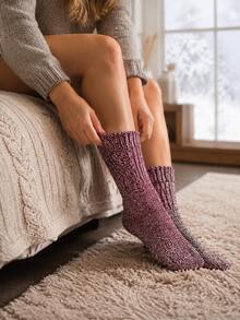 1 Pair Women's Cashmere Socks, Vintage Double-Strand Wool Socks, Haining Wool Socks - Multiple Styles - View 3