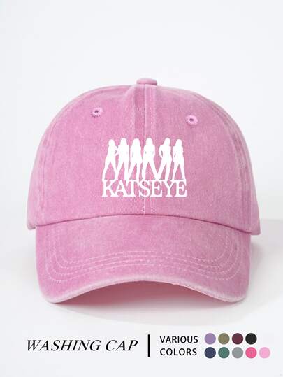 1 buc șapcă de baseball cu imprimeu tematic Katseye, stil vintage spălat cu coamă de rață, șapcă de protecție solară, șapcă de soare la modă, unisex, mărime reglabilă, potrivită pentru ieșiri zilnice, întâlniri cu prieteni, festivaluri de muzică, convenții anime, vacanțe de călătorie, sporturi în aer liber și alte ocazii, cadou creativ pentru prieteni și familie